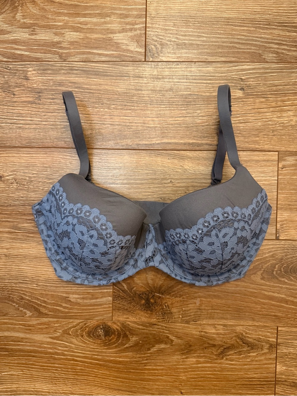Victoria's Secret Slate Blue Lace Demi Underwire Bra